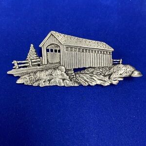 Vintage JJ Covered Bridge Brooch